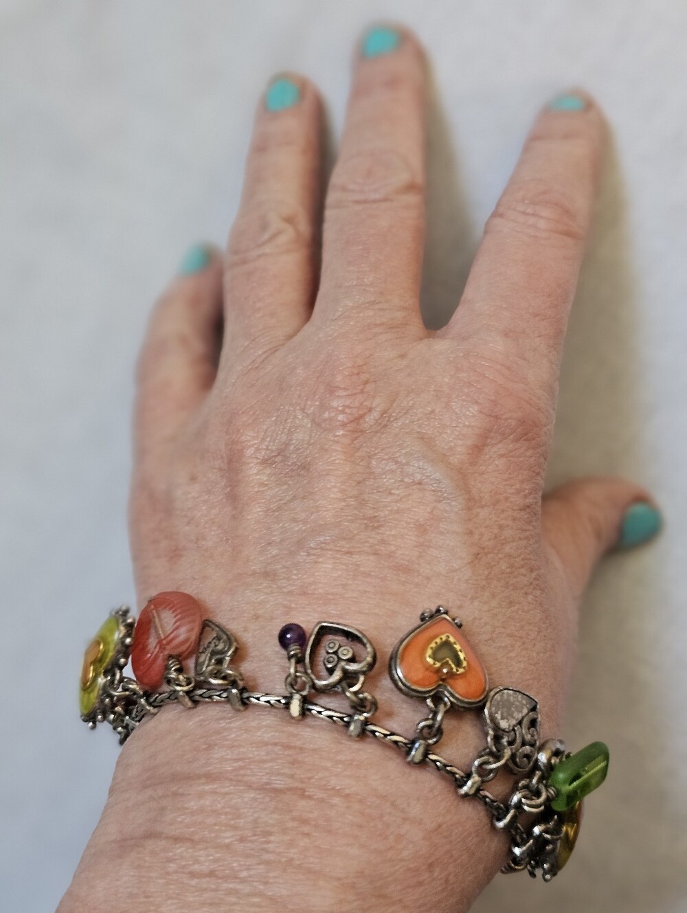 Retired Brighton Hearts Melody Charm Bracelet Portobello Enamel Hearts Toggle - Picture 11 of 13